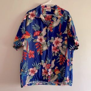 Pacific Legend Hawaiian tropical parrot shirt XXL